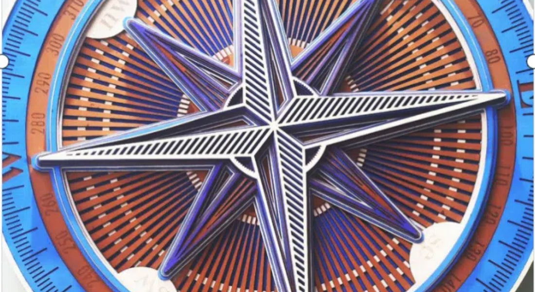 Beginner DIY: 3 - Hour 3D Stacked Compass for Living Room with A  Laser Engraver