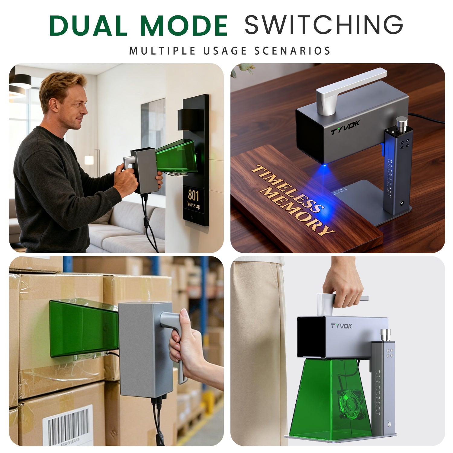 Dual Mode Switching for Portable and Fixed Engraving