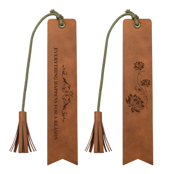 TYVOK Premium Vintage Genuine Cowhide Leather Bookmark with Tassel – Custom Engraved Natural Ha product image 2