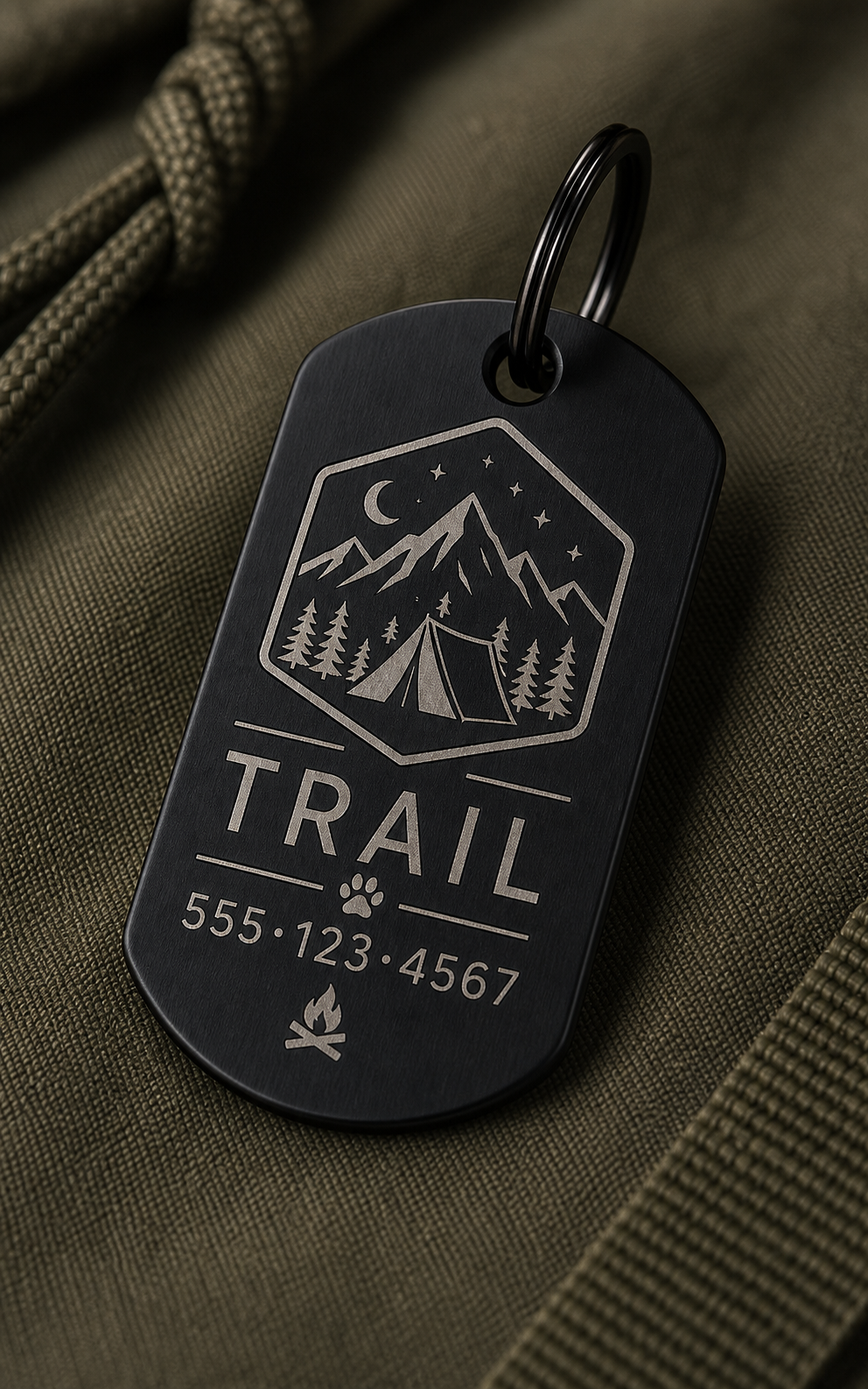 TYVOK Design Lab preview - Camping Dog Tag Laser Design Pack