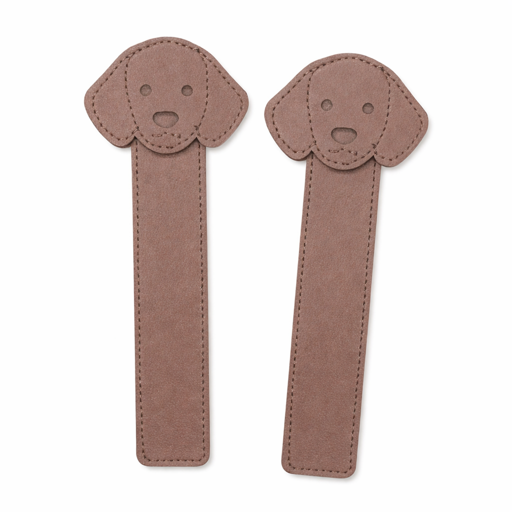 Tyvok Cute Puppy Leather Bookmark – Handmade Dog Page Marker Gift