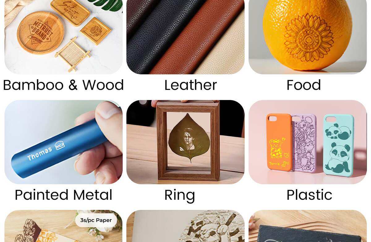 Tyvok P2 material compatibility examples for wood leather paper fabric and more